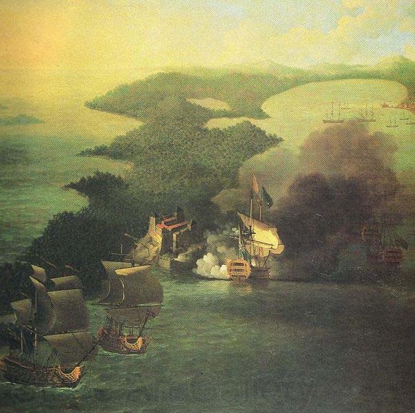 Samuel Scott Admiral Vernon capture of Porto Bello in 1739. France oil painting art
